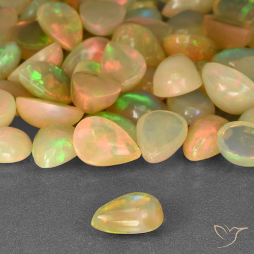 0.45ct Natural Multicolor Opal, Pear Shape, Transparent