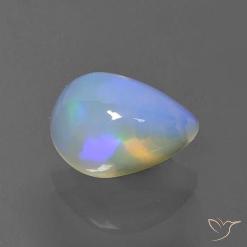 1.86 ct Multicolor Opal Stone, Natural Opal in Pear Cabochon Shape for Sale