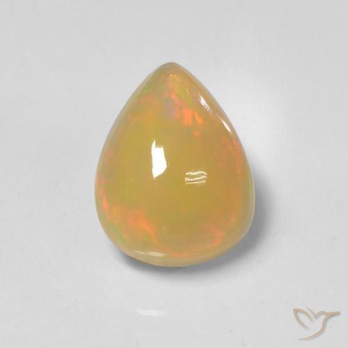 1.37ct Natural Multicolor Opal, Pear Shape, Translucent, Photo A