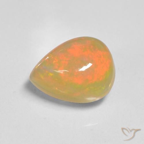 1.37 ct Multicolor Opal Stone, Natural Opal in Pear Cabochon Shape for Sale