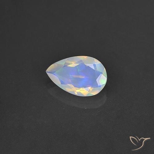 1.53 ct Multicolor Opal Stone, Natural Opal in Pear Facet Shape for Sale