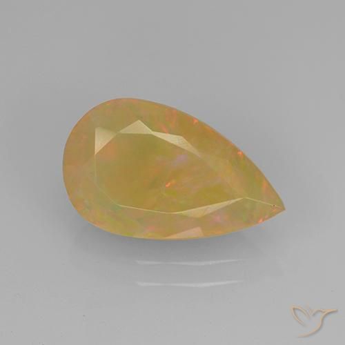 Opale Sfaccettatura a pera da 1,67 ct dall'Etiopia, dimensione 12,6 x 7,6mm, purezza Translucent, pietra preziosa naturale non trattati, Opale 1pc in colore Multicolore, durezza Mohs di 5,5 - 6,5, Simboleggia l'amore, la passione, il desiderio, Photo A