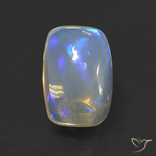 3.39ct Natural Multicolor Opal, Cushion, Transparent