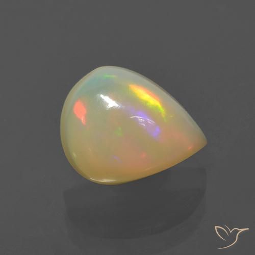 1.76 ct Multicolor Opal Stone, Natural Opal in Pear Cabochon Shape for Sale