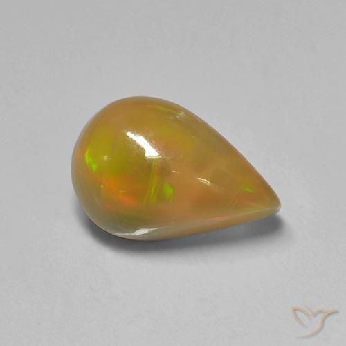 1.50 ct Multicolor Opal Stone, Natural Opal in Pear Cabochon Shape for Sale