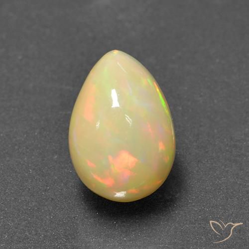 1.72ct Natural Multicolor Opal, Pear Shape, Translucent