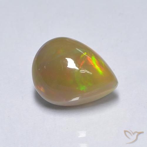 1.55 ct Multicolor Opal Stone, Natural Opal in Pear Cabochon Shape for Sale