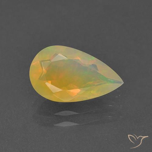 1.29ct Natural Multicolor Opal, Pear Shape, Transparent