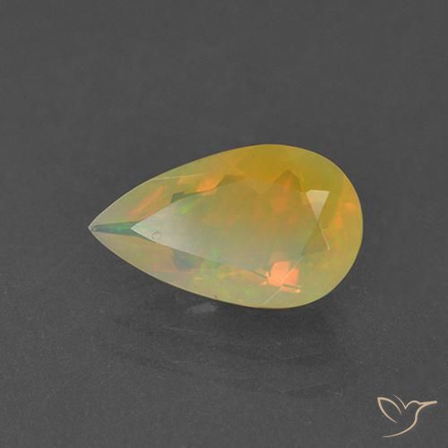 1.29 ct Multicolor Opal Stone, Natural Opal in Pear Facet Shape for Sale
