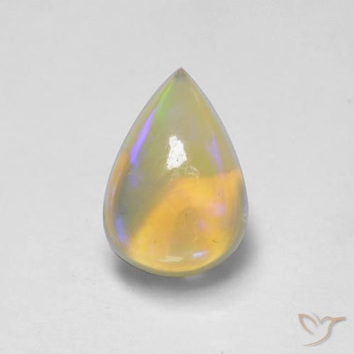 1.60ct Natural Multicolor Opal, Pear Shape, Transparent