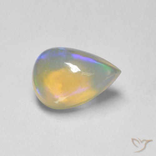 1.60 ct Multicolor Opal Stone, Natural Opal in Pear Cabochon Shape for Sale