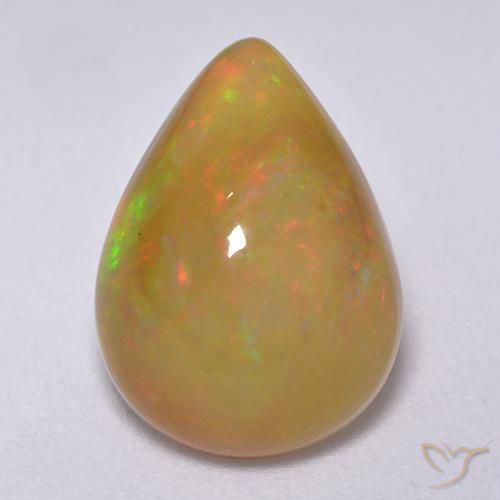 3.78ct Natural Multicolor Opal, Pear Shape, Translucent