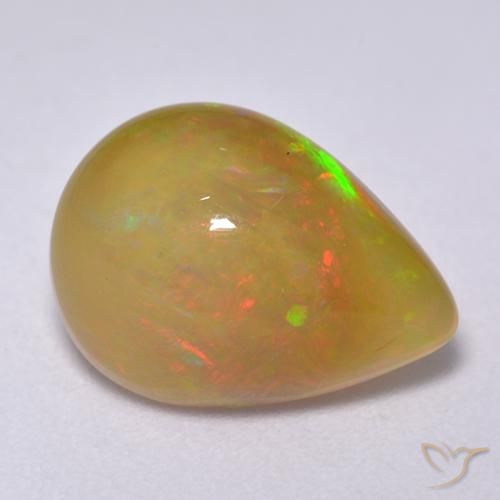 3.78 ct Multicolor Opal Stone, Natural Opal in Pear Cabochon Shape for Sale