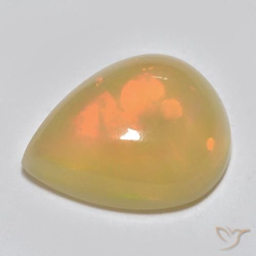 1.25ct Natural Multicolor Opal, Pear Shape, Translucent
