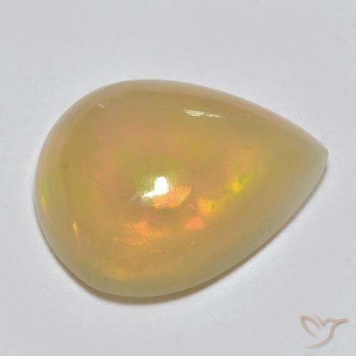 1.25 ct Multicolor Opal Stone, Natural Opal in Pear Cabochon Shape for Sale