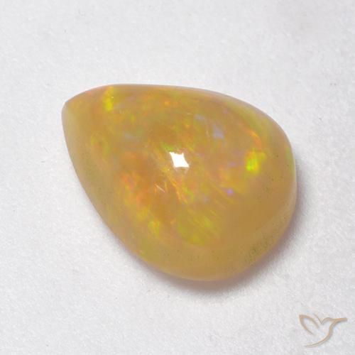 1.59 ct Multicolor Opal Stone, Natural Opal in Pear Cabochon Shape for Sale