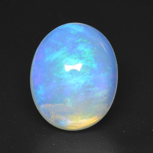 3.12 ct White Opal Gemstone, Opal Gem in Oval Cabochon Shape for Sale.