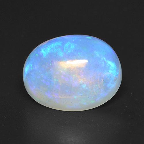 3.12 ct White Opal Stone, Natural Opal in Oval Cabochon Shape for Sale