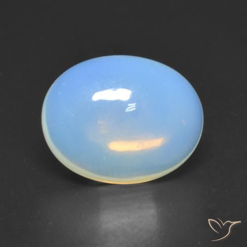 1.56 ct White Opal, 9.9 x 7.8 mm Oval Cut From Ethiopia, Photo A