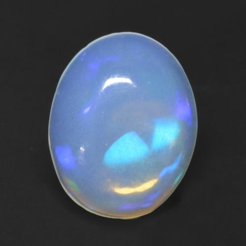 Bluish White Opal Gem - 1.1ct Oval Cabochon (ID: 533548)