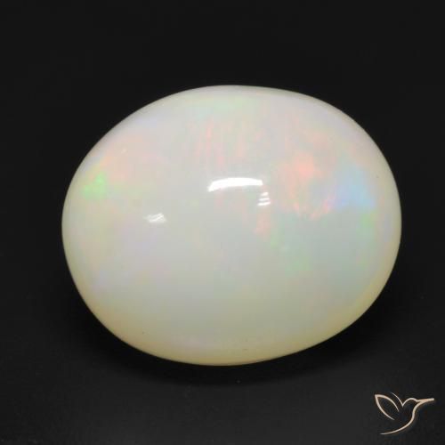 3.49 ct Multicolor Opal Stone, Natural Opal in Oval Cabochon Shape for Sale