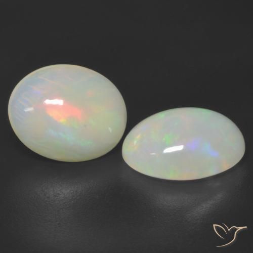 3.88 ctw Multicolor Opal Stones, Natural Opal in Oval Cabochon Shape for Sale