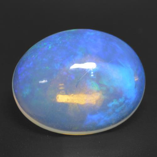 Голубовато-белый Опал Камень - 1.5ct Овал Кабошон (ID: 534960)
