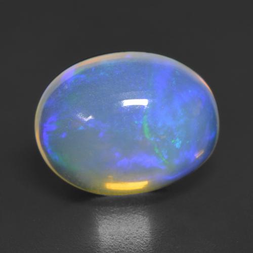 Bluish White Opal Gem - 1.2ct Oval Cabochon (ID: 534961)