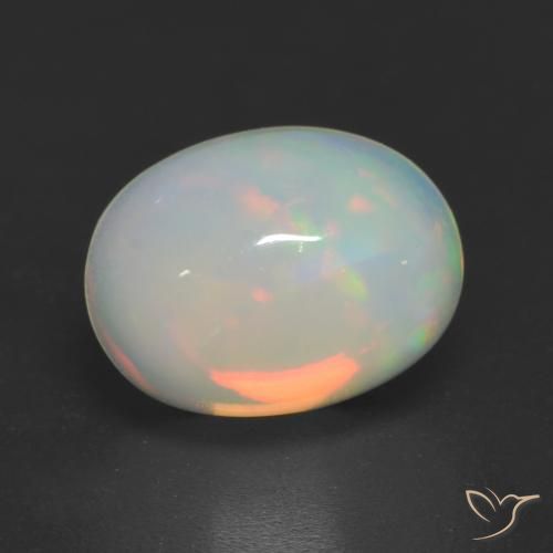 1.54 ct Multicolor Opal Gemstone, Opal Gem in Oval Cabochon Shape for Sale.