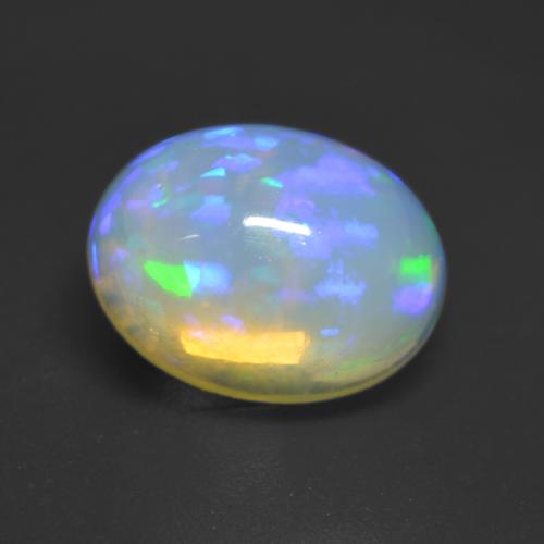 Голубовато-белый Опал Камень - 1.9ct Овал Кабошон (ID: 535378)