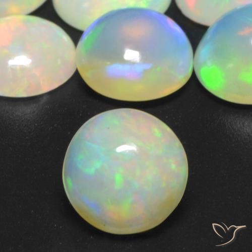 2.83 ctw Multicolor Opal Stones, Natural Opal in Round Cabochon Shape for Sale