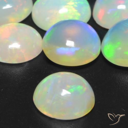 Opal Gemstones in 6.5 mm (calibrated) Size for Sale, Opal Stones in Multicolor Color