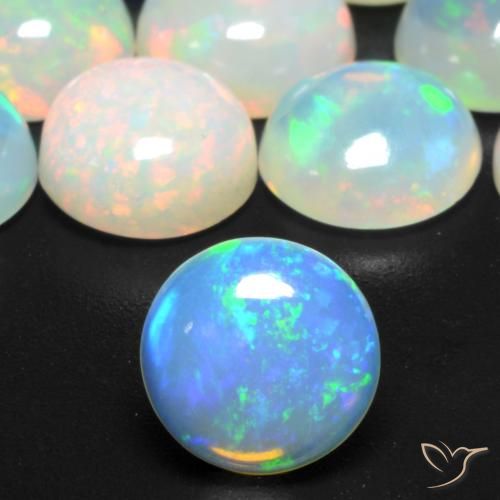 0.81ct Natural Multicolor Opal, Round, Transparent