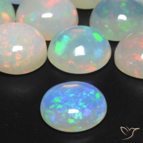 Opal Gemstones in 7 mm (calibrated) Size for Sale, Opal Stones in Multicolor Color