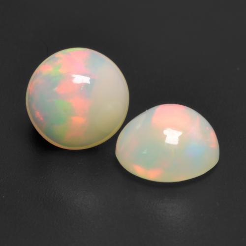 Multicolor Opal Gem - 0.8ct Round Cabochon (ID: 537112)