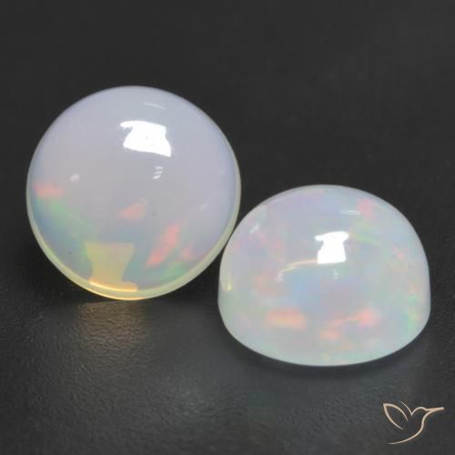 2.07 ctw Multicolor Opal Stones, Natural Opal in Round Cabochon Shape for Sale