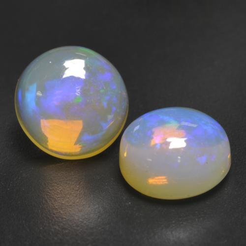 Multicolor Ópalo Gema - 0.9ct Cabujón Redondo (ID: 537504)