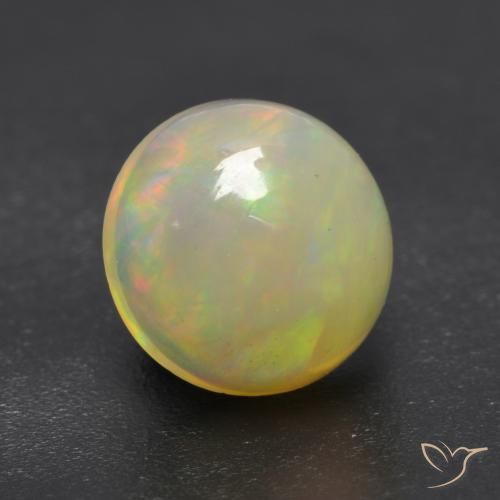 0.94 ct Multicolor Opal Stone, Natural Opal in Round Cabochon Shape for Sale
