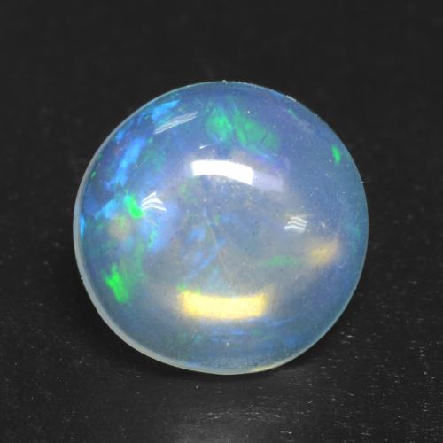 Голубовато-белый Опал Камень - 0.7ct Круглый Кабошон (ID: 537554)