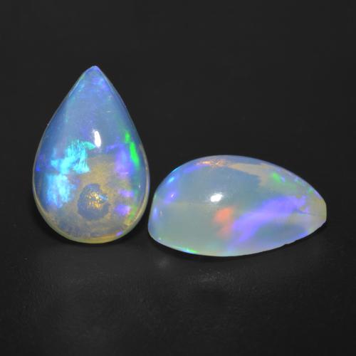 white opal 1 carat 2 pcs pear from gemstones white opal 1 carat 2 pcs pear from gemstones
