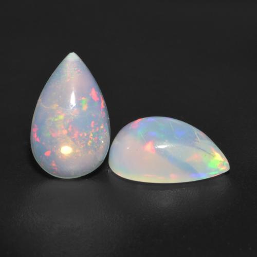 Multicolor Opal Gem - 0.6ct Pear Cabochon (ID: 537596)
