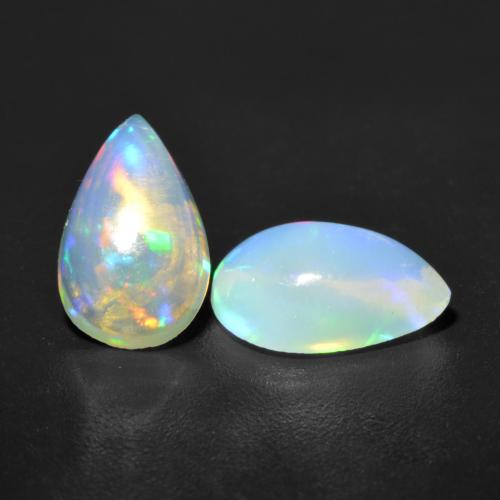 Multicolor Opal Gem - 0.6ct Pear Cabochon (ID: 537597)