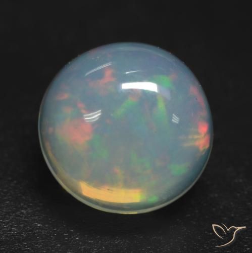 1,13 ct runder mehrfarbiger Opal aus Äthiopien, Größe 7,1mm, natürlicher Edelstein, Transparent Reinheit, 1 Stück runder Opal, Mohs-Härte von 5,5 - 6,5 , Sternzeichen Waage, Photo A