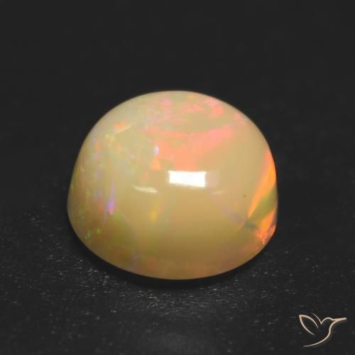 0.89 ct Multicolor Opal Stone, Natural Opal in Round Cabochon Shape for Sale