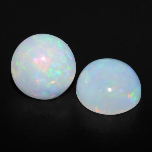Cool White Opal Gem - 1ct Round Cabochon (ID: 537738)