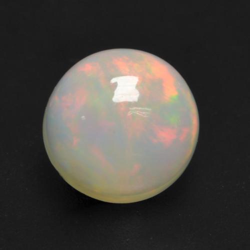 Multicolor White Opal Gem - 1.2ct Round Cabochon (ID: 537739)