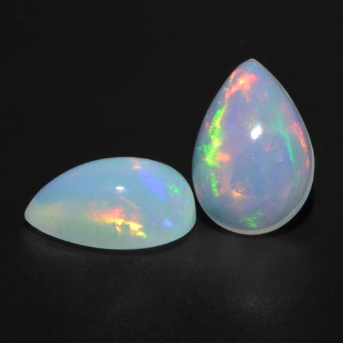 Bluish White Opal Gem - 1.2ct Pear Cabochon (ID: 537756)