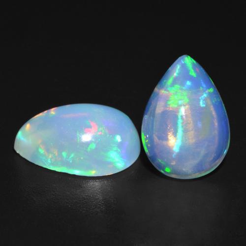 Blanco azulado Ópalo Gema - 1.3ct Cabujón Pera (ID: 537758)