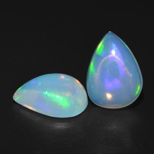 Bluish White Opal Gem - 1ct Pear Cabochon (ID: 537759)
