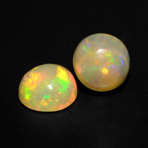 Multicolor Opal Gem - 1ct Round Cabochon (ID: 537985)